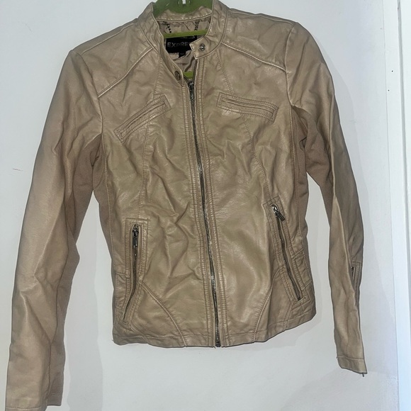 Express Jackets & Blazers - Express Women's Tan Pleather Jacket